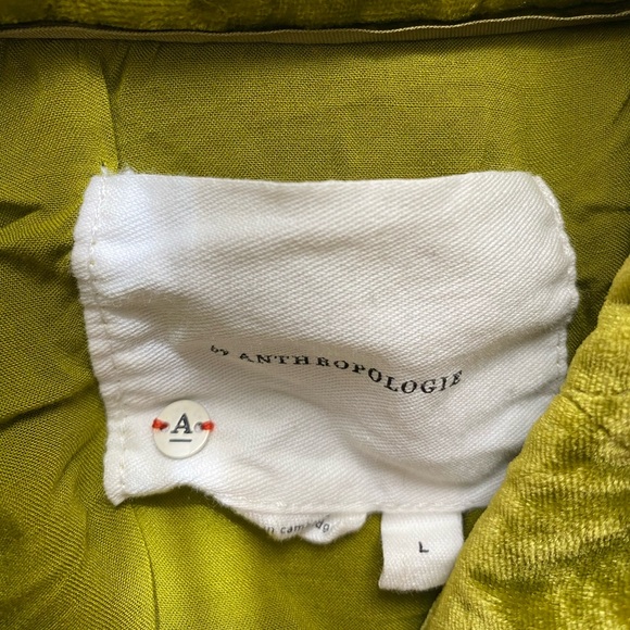 Anthropologie Velvet Olive Green Quilted Jacket - Picture 6 of 7